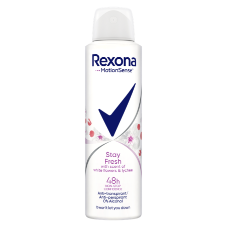 Antyperspirant w aerozolu Rexona Stay Fresh White flower & Lychee 150ml